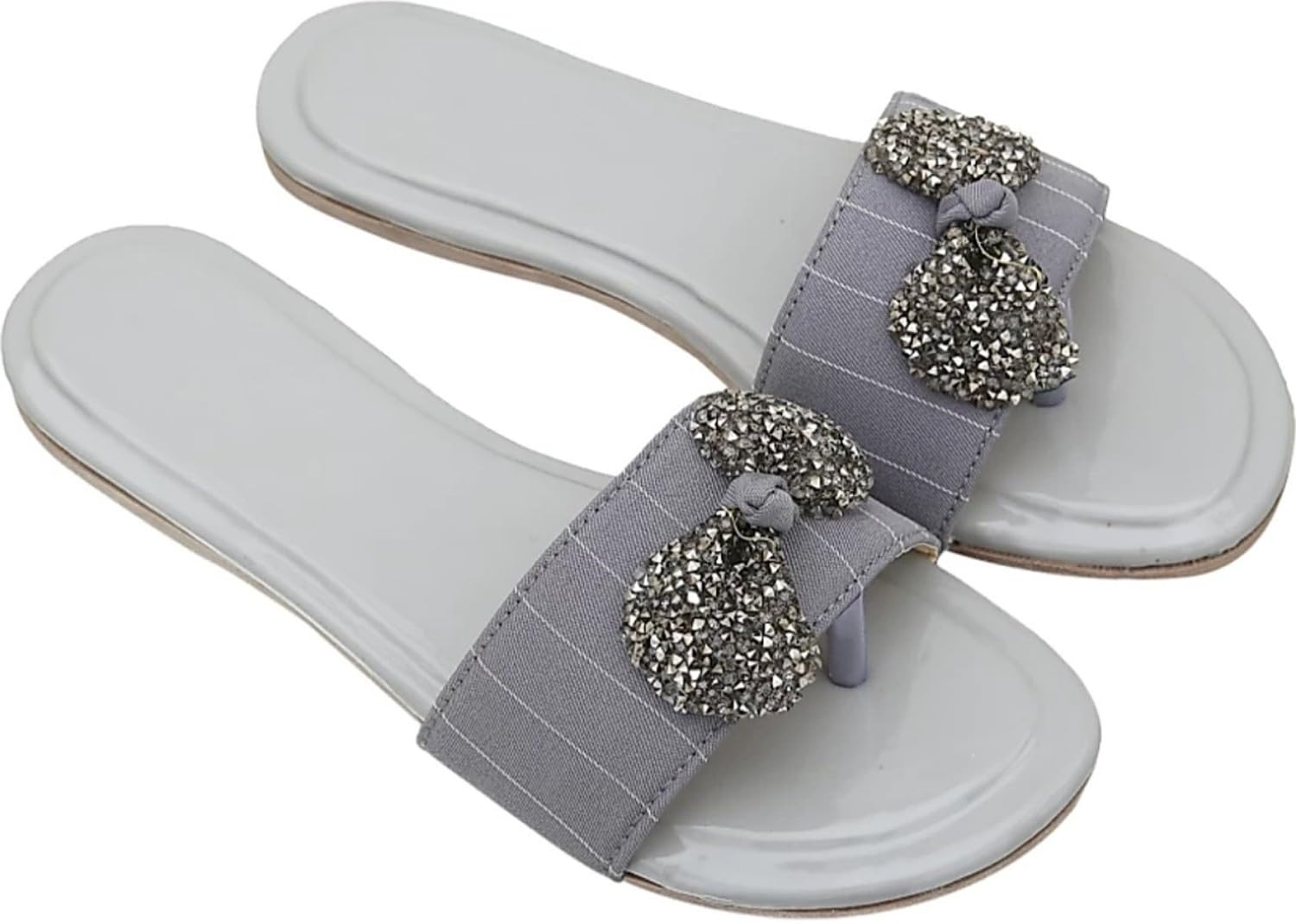 PADUKI Synthetic Leather Casual Flats Fashion Sandals for Women (Grey, 6 UK) (Set of 1 Pair) (2775) (B0CMLJ48PG) Amazon Price History, Amazon Price Tracker