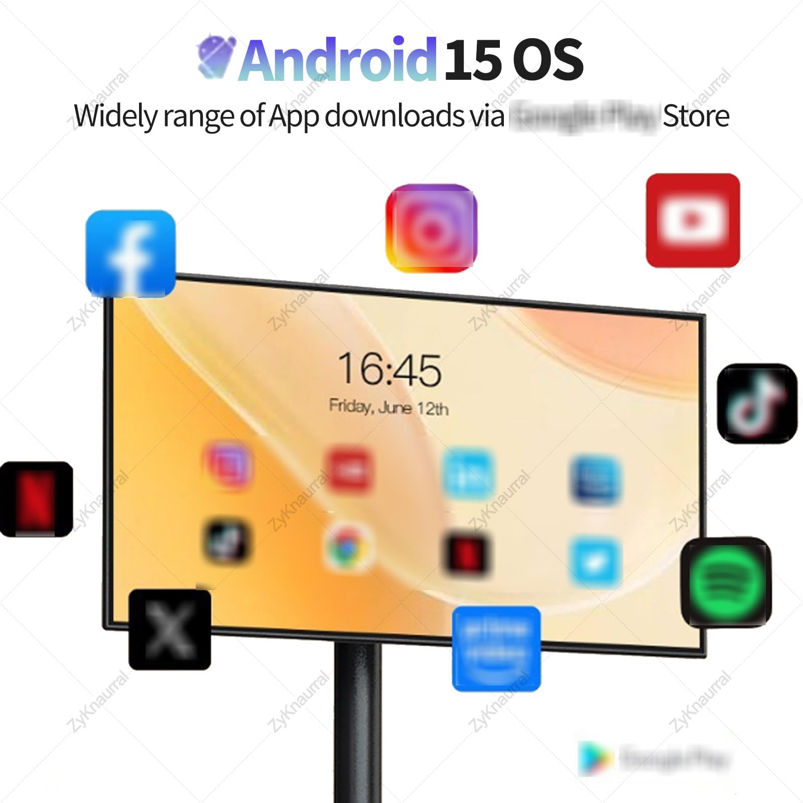 Smart TV portatile con touch screen FHD, sistema operativo Android, CPU Octa-Core, doppio altoparlante, lunga durata della batteria per casa e viaggio