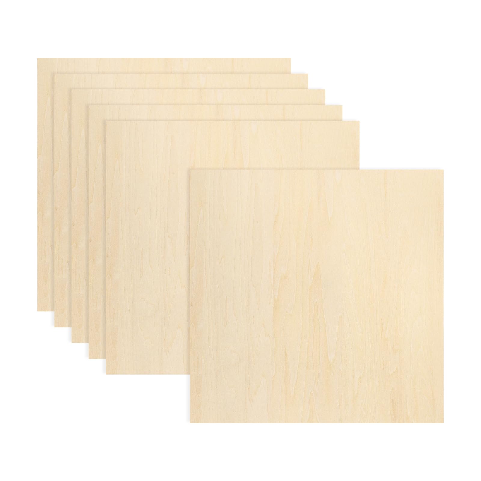 MECCANIXITY 6Pcs Basswood Sheets 16 x 16 x 1/8 Inch Plywood Wood Panels Lightweight/Durable for Painting, Dollhouse, Aircraft Model