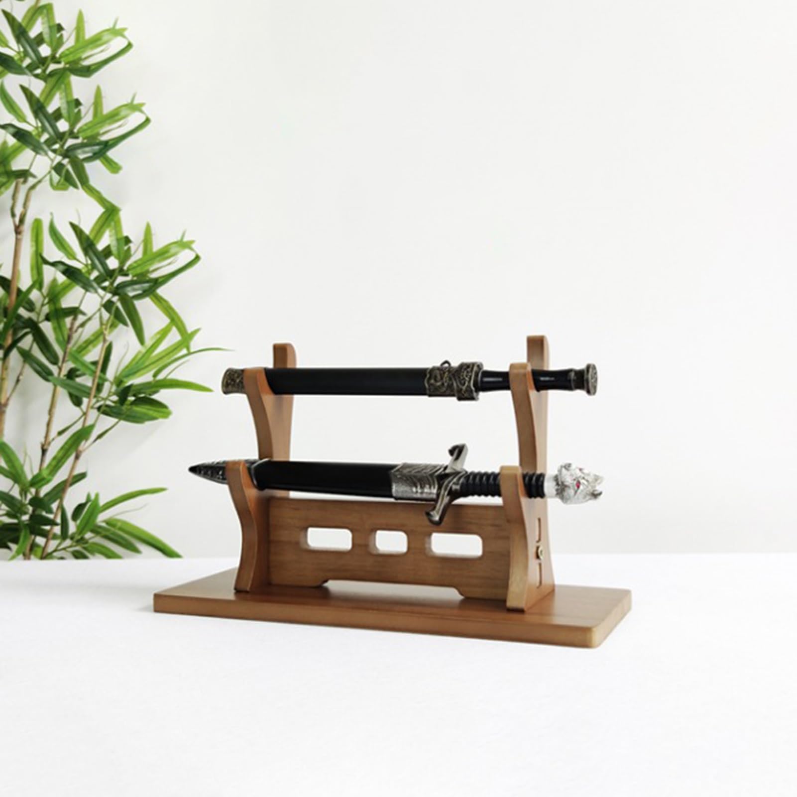 Soporte de pared for espadas, expositor horizontal 2, 3, 4 o 5 niveles, universal, for decoración del hogar(3tier 25cm (9 7/8"))