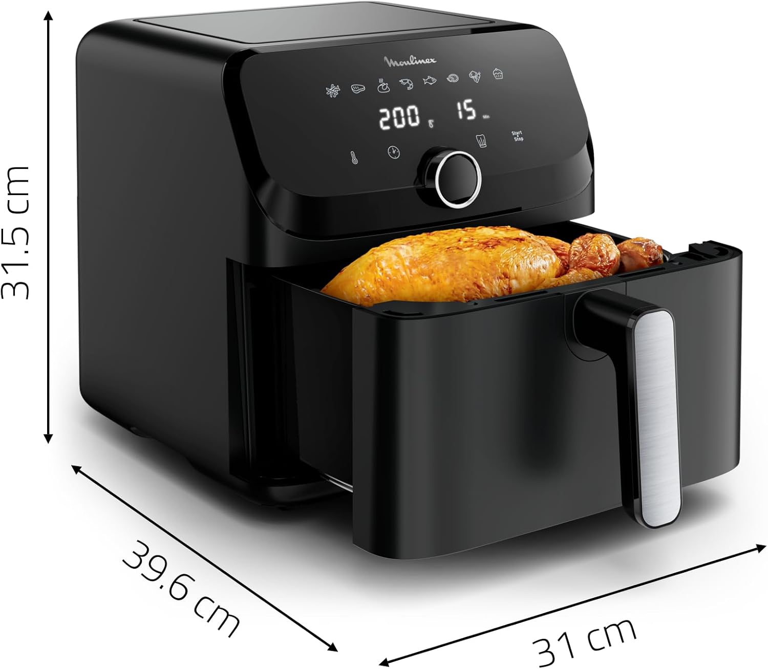 Moulinex Easy Fry Mega, tiroir mono 7,5 L, noire EZ8558F0 - vue 3