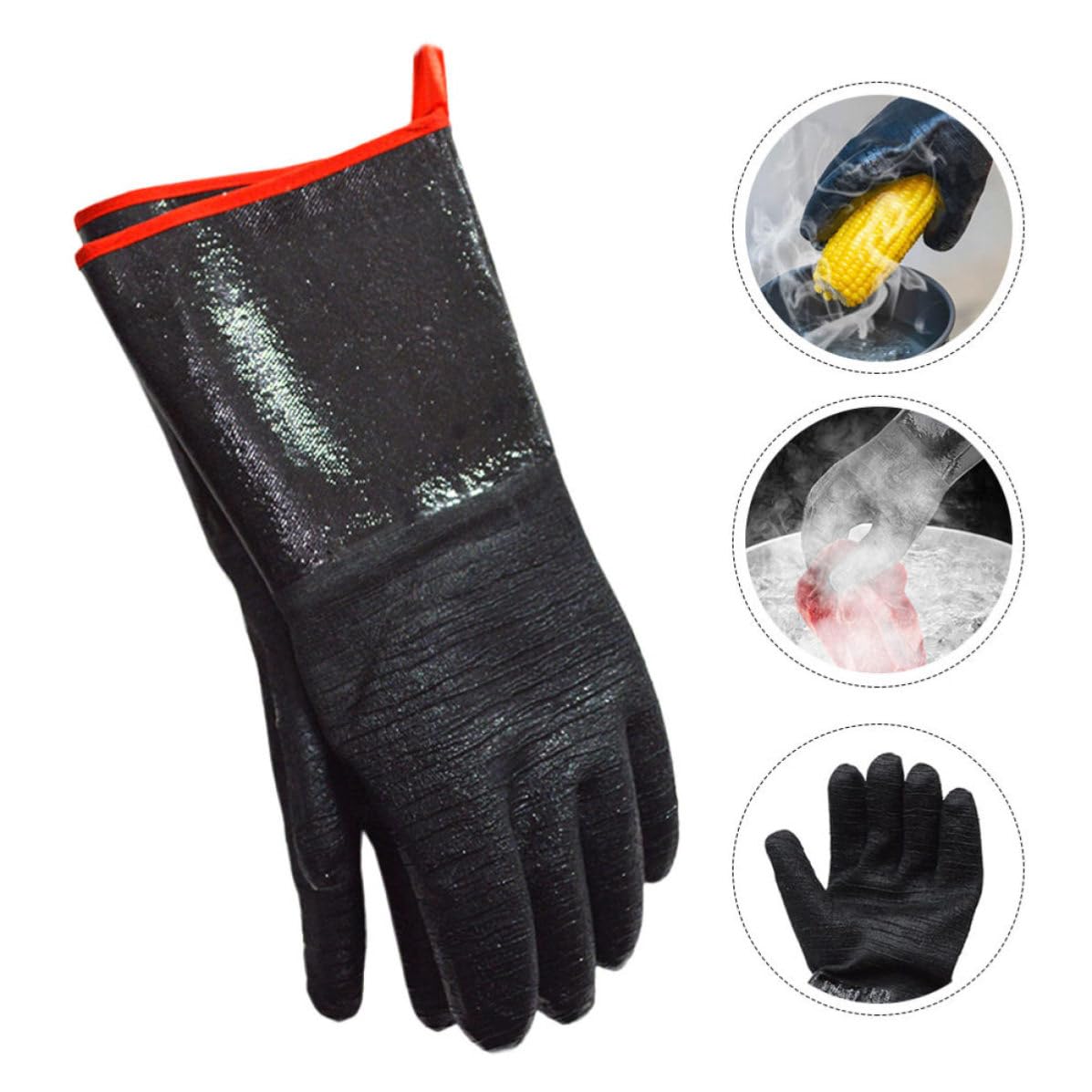 Gatuida 2 Paia Guanto da Forno in Neoprene Nero, Cinque Dita, Resistente al