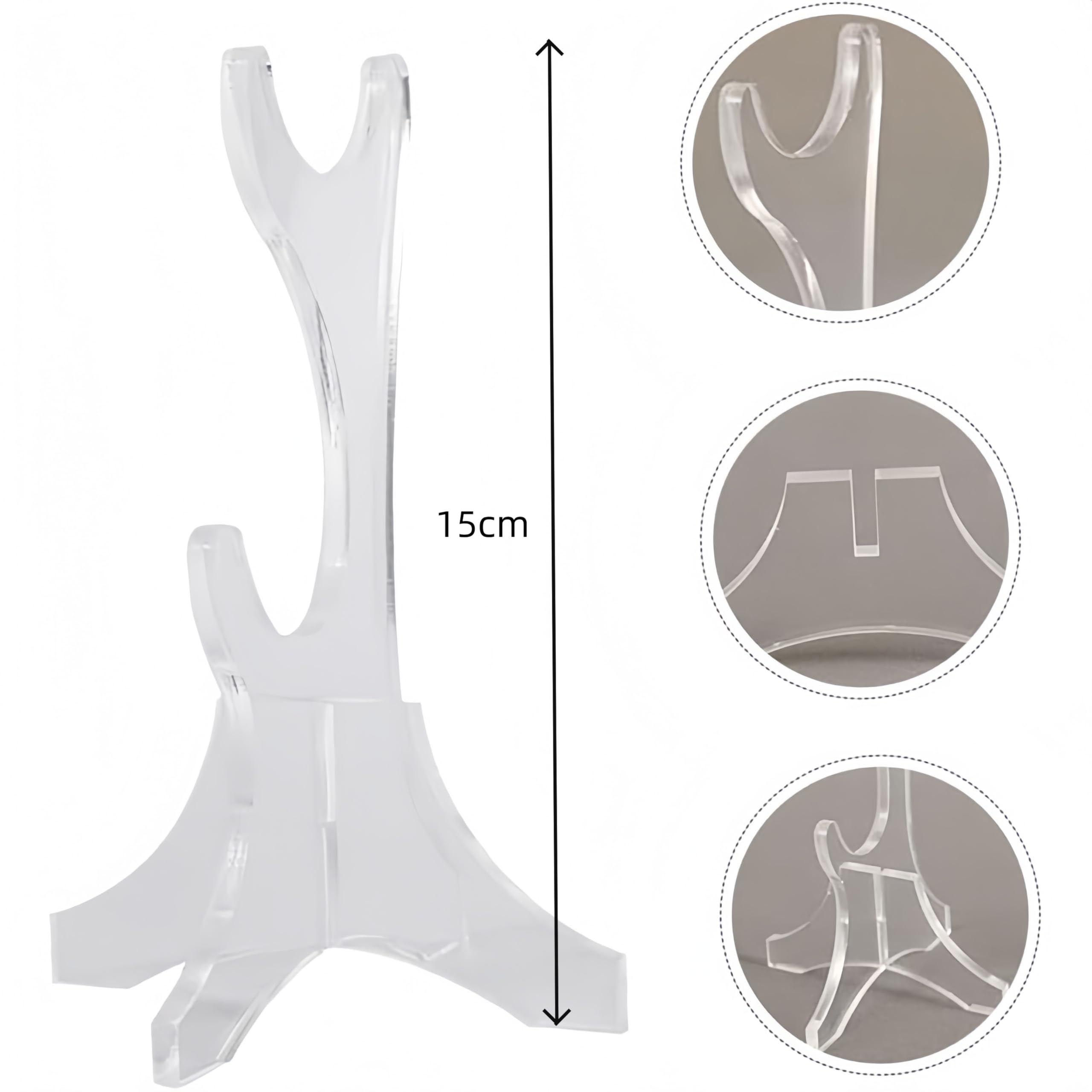 Lot de 2 supports de flûte à bec en acrylique transparent pour flûtes à bec et flûtes en bambou - Design vertical peu encombrant - Support stable pour bureau et maison