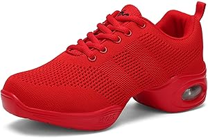 Women's Jazz Dance Sneakers Line Dancing Shoes for Zumba, Split Sole