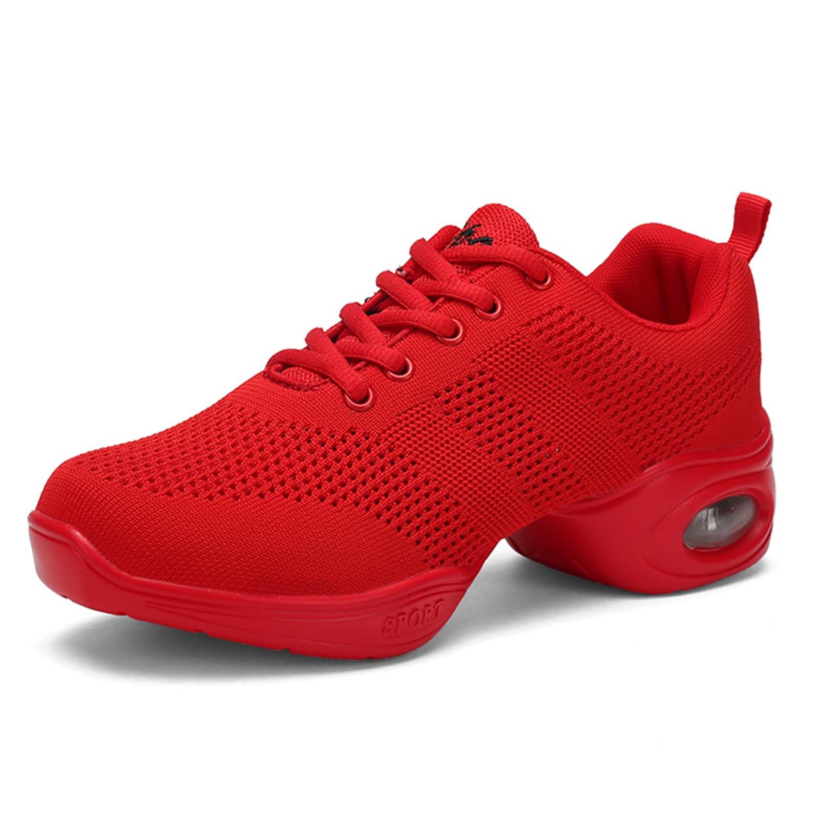 SECHRITE Womens Mens Jazz Dance Sneakers Lace Up Split Sole Dance Shoes