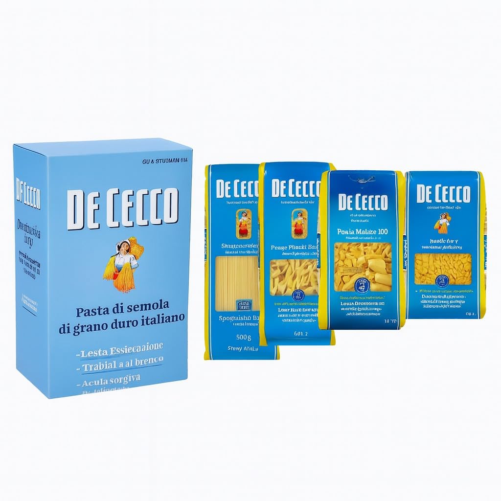 BOX PASTA 20 PEZZI TOTALI (5 SPAGHETTINI N 11 5 FUSILLI N 34 5 PASTA MISTA N 120 5 PENNE LISCE N 240) formati da 500 gr