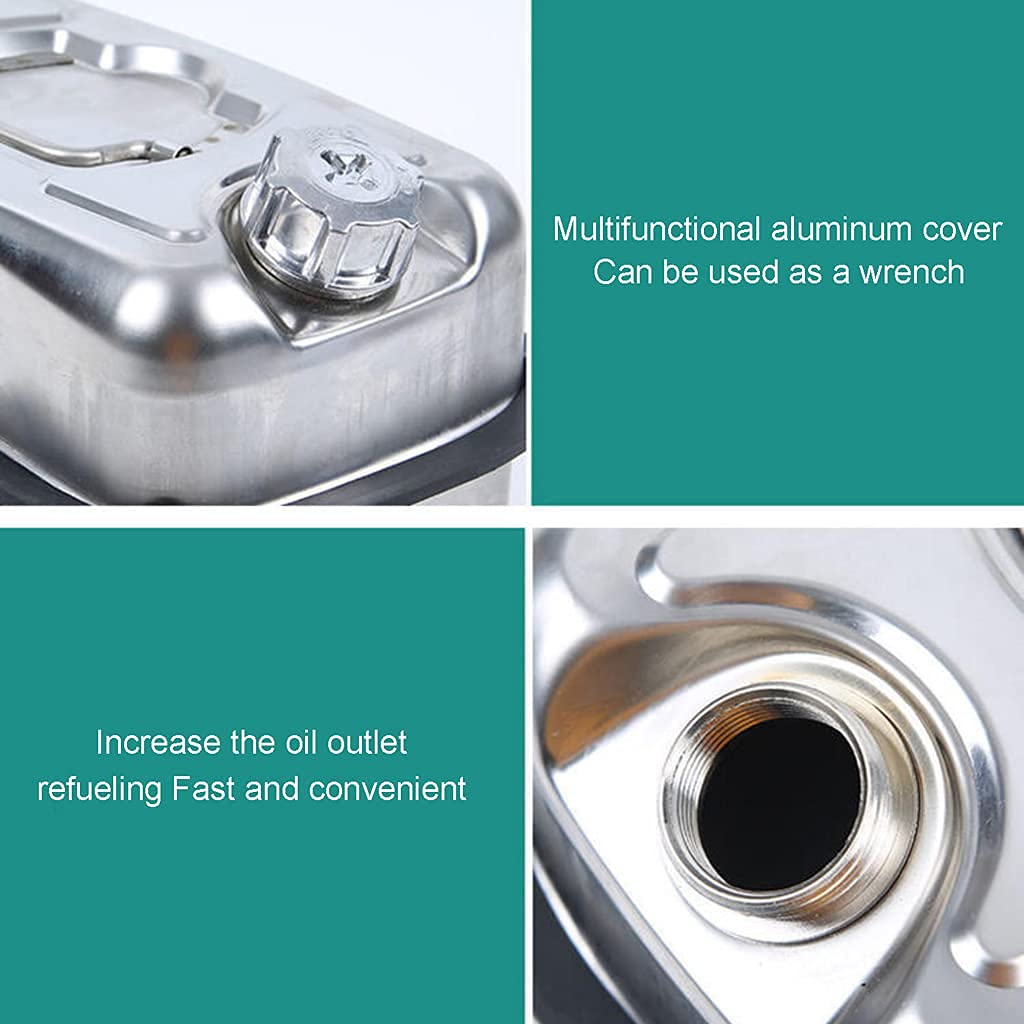 5L Mini-Kraftstoffkanister aus Metall, tragbarer Benzinkanister aus 304 Edelstahl, für Motorräder, Benzin, Diesel, Ersatzkanister, Tank, Metallkanister