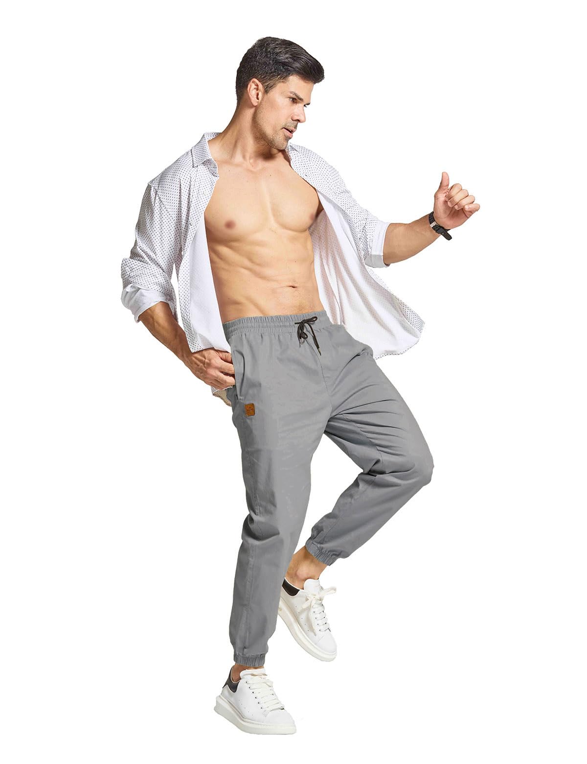 JustSun Pantaloni da Lavoro Uomo Cotone Cargo Casual Pantaloni Tuta Uomo Pantaloni Jogging Slim Fit con Tasche