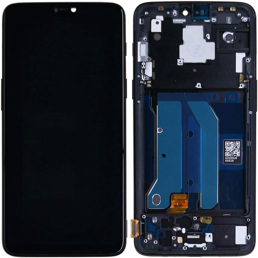 Kidult Touch Screen OLED LCD Display Replacement Assembly for OnePlus A6000 A6003 w/Tools (OnePlus 6, Black w/frame)