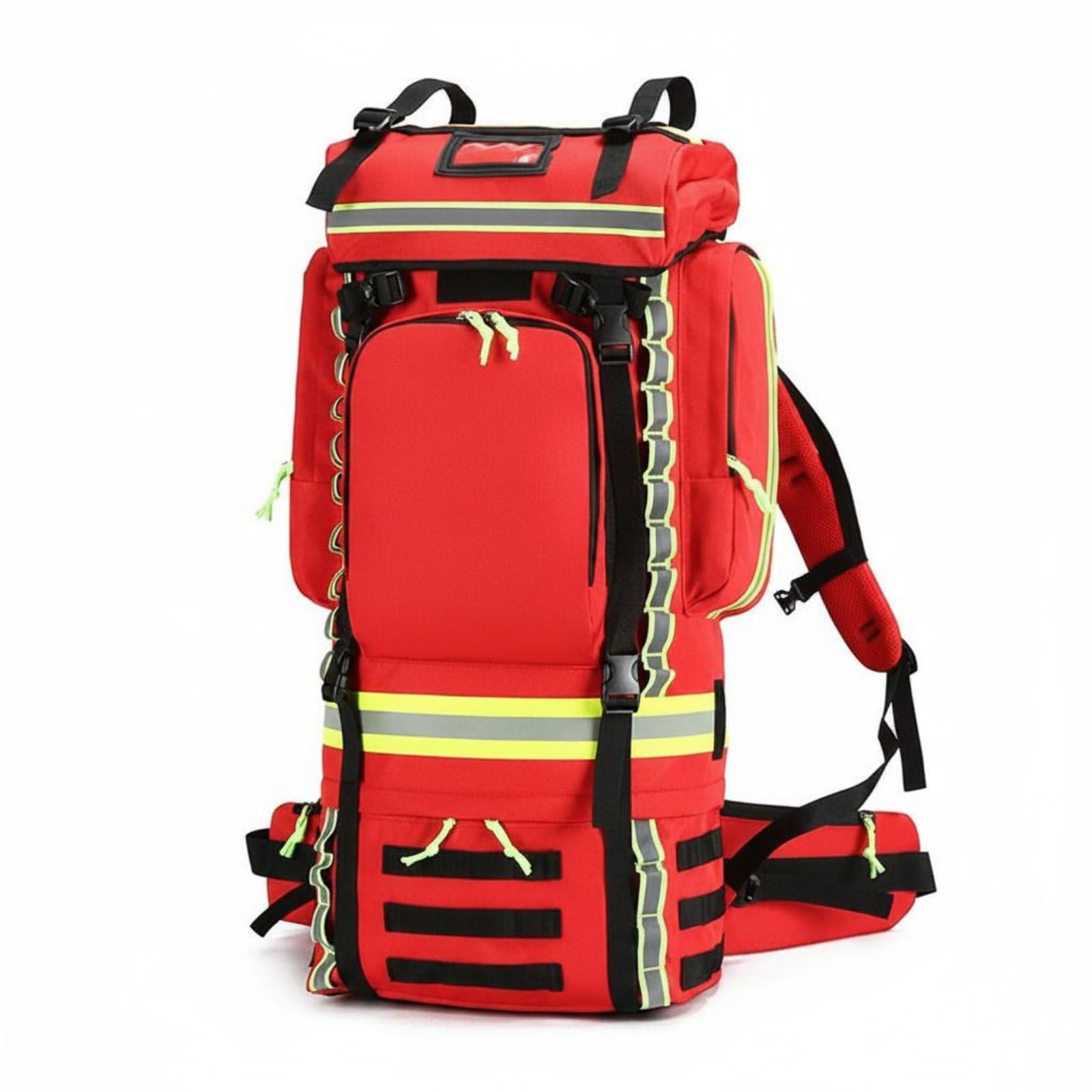 Zaino Impermeabile Modulare Rapido Accesso Tascabili Strutturati Spallacci Rinforzati Materiale Oxford Adatto per Interventi Operazioni Campo, Zaino Di Emergenza Rosso, Array, Rosso