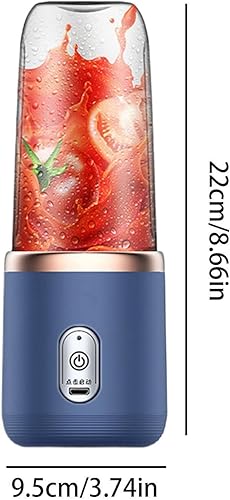 Miniatura 5 de Licuadora portátil, vaso exprimidor eléctrico inalámbrico de 14 onzas, recargable por USB, fuerte potencia de corte, mezcladores de frutas, vaso