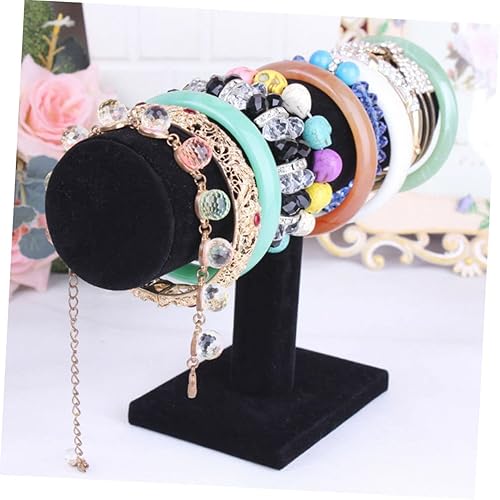 Miniatura 7 de ARTIBETTER Torre de exhibición para estante negro, soporte de barra en T, joyería de niveles, brazalete simple, organizador desmontable en T, collar