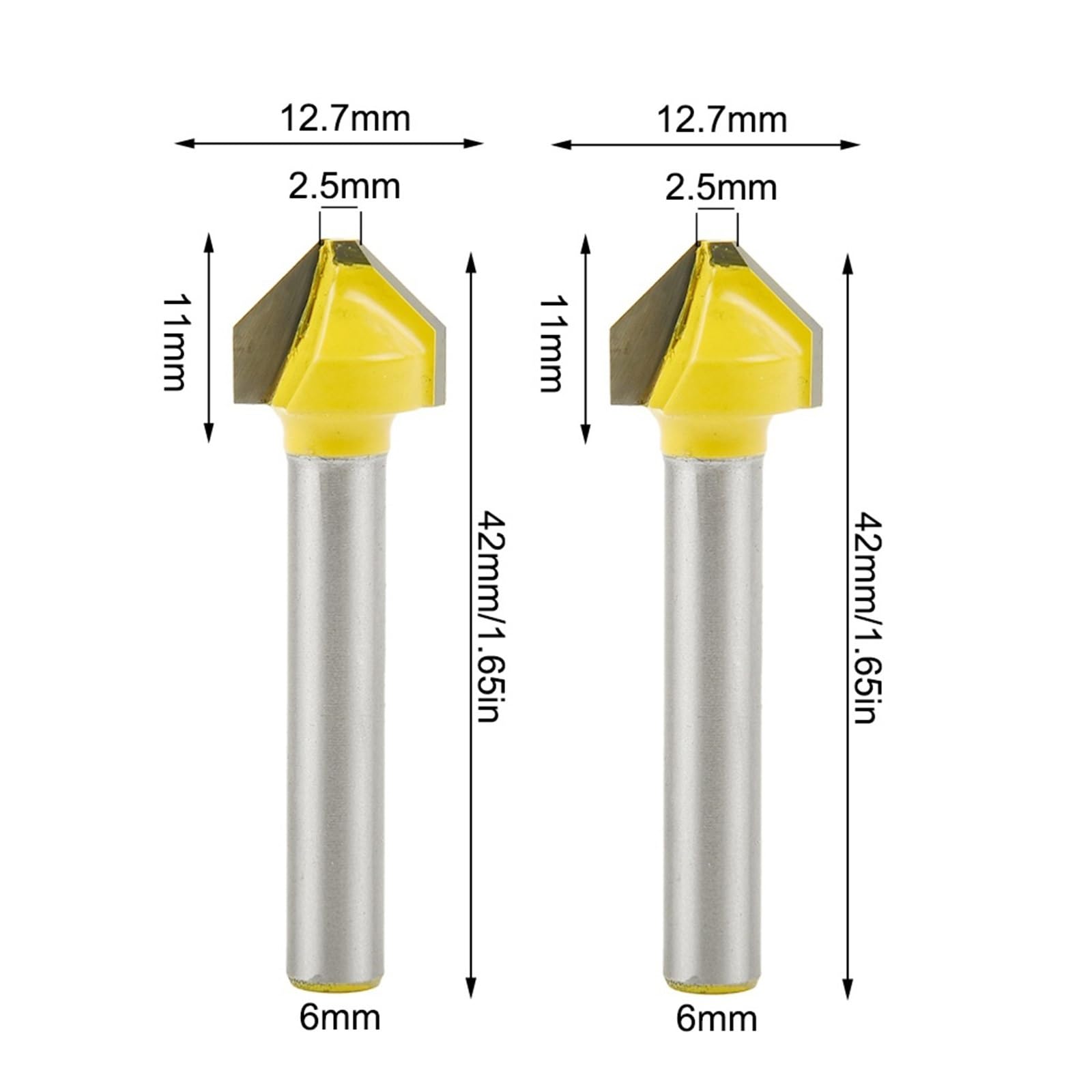 8mm Carbide V-Groove Engraving Bit, Anti-Splinter Flat-Tip Chamfer Cutter, Multi-Material Precision Router Tool 1pc(8mm)