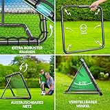 KESSER® Fußball Rebounder 100x100 cm | Verstellbares Trainingsnetz | Pass- und Schusstraining | inkl. Luftpumpe, 6 Markierungshütchen & 4 Widerstandshaken | für Handball, Volleyball | Prellwand - 4