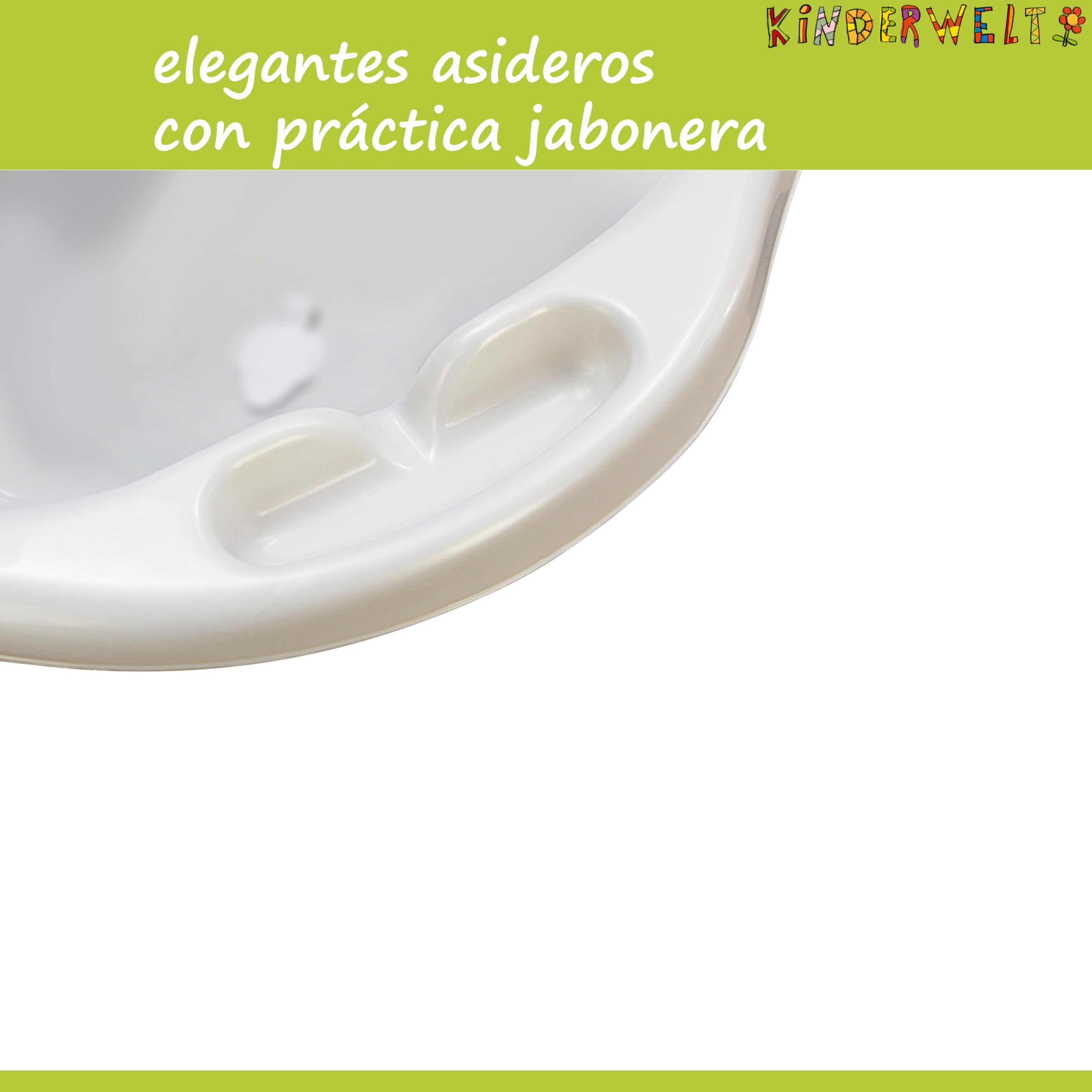 KiNDERWELT Bañera de bebé 100 cm - Bañera para bebé con motivo Funny Farm - Libre de BPA - Bañera para bañar a bebés y recién nacidos - aqua