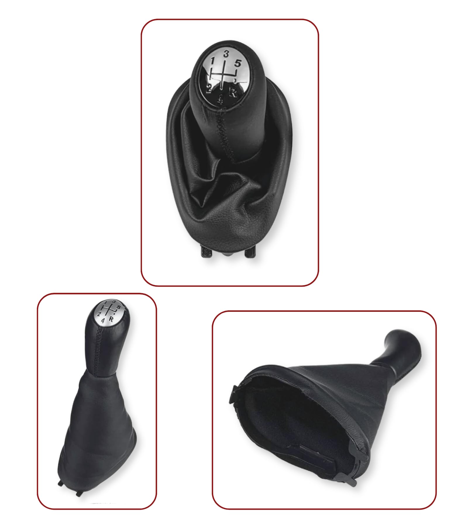 1neiSmartech Jeu de bouton et casque compatible avec Dacia Logan MK1 Sandero MK1 Stepway 2011 pour levier de vitesses bouton 5 vitesses avec sac