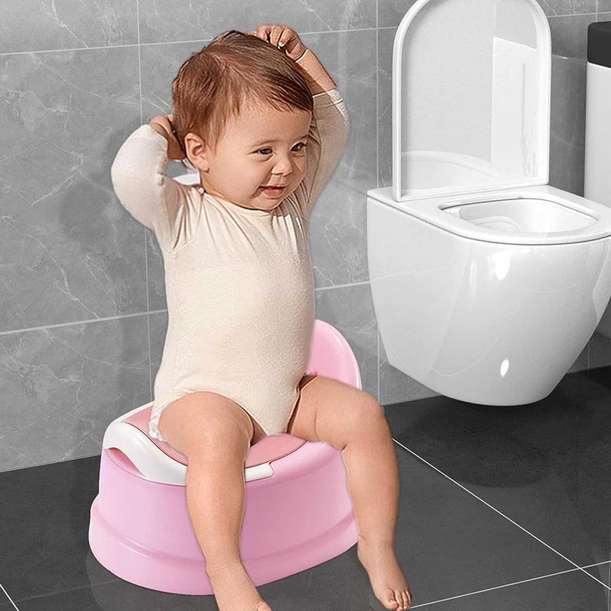 Supvox Toilettensitz für Mädchen Ergonomisch Stabil Kompakt Verstärkt Frei Kunststoff Vielseitiges Kleinkind Töpfchen für Babyurinal und Training