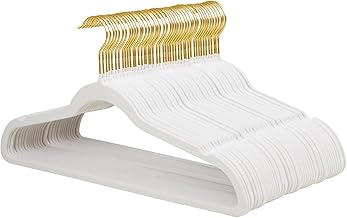 ManGotree Velvet Hangers, Non-Slip Suit Hangers, 360° Swivel Hook, Space Saving Hangers for Coats, Suits, Shirts, Dresses, Pants (Pack of 48, White)