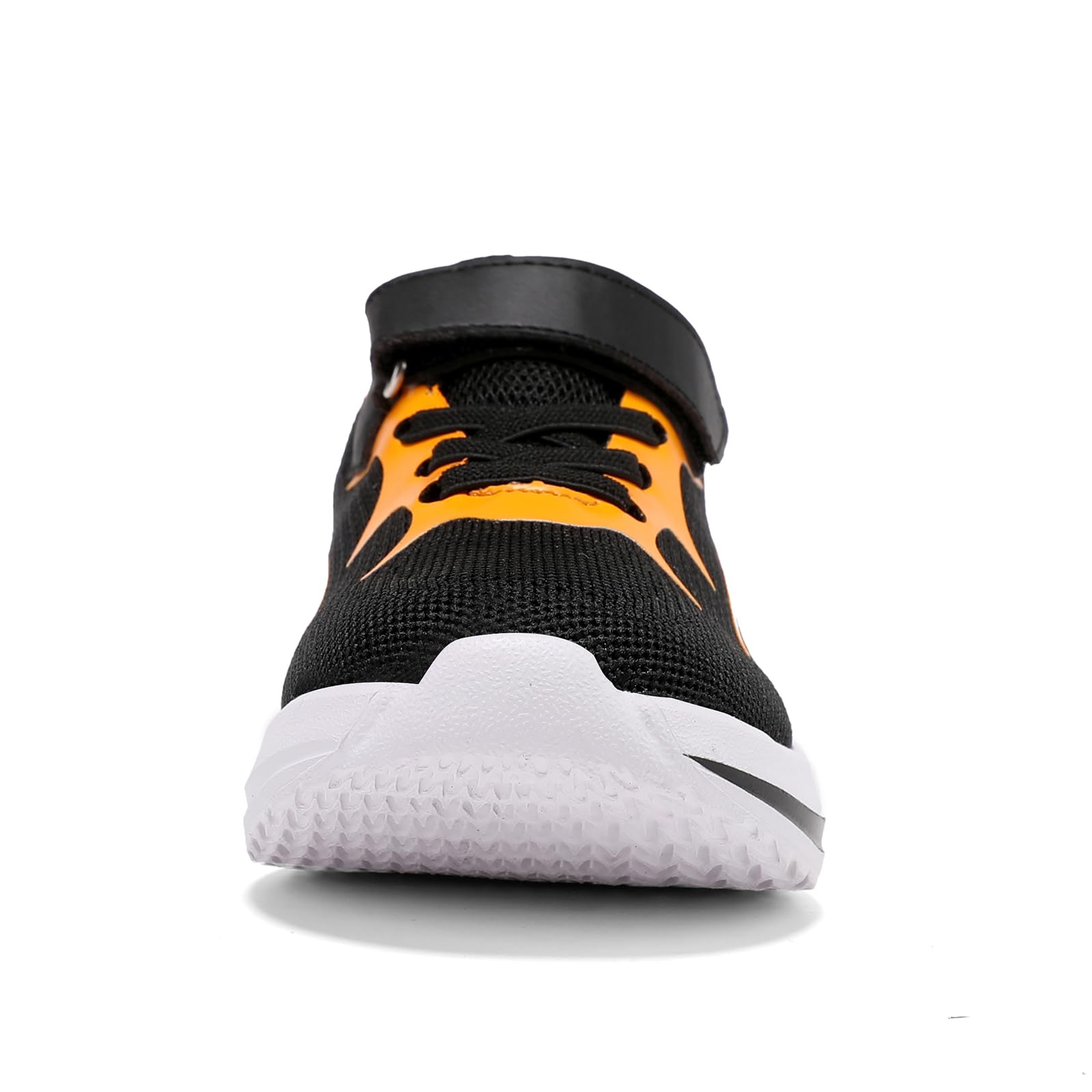 Basket Enfant Garcon Basket Fille Chaussures Garçon Sneakers Running Chaussure Enfant Garçon Respirant Chaussures de Marche Chaussure Noir Orange 33EU