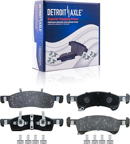 Miniatura 93 de Detroit Axle - Kit de freno para pastillas de freno de cerámica Ford Mustang Base GT 2000 2001 2002 2003 con repuesto de hardware delantero y trasero
