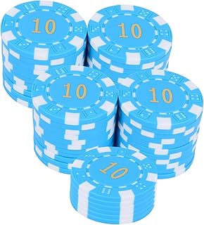 BCOATH 50 Pçs Fichas Redondas Fichas De Pôquer Clássicas Fichas De Poker Texas Holdem Fichas De Pôquer Mini Brinquedo Moedas De Plástico Marcadores De Bingo Moedas De Jogo Brinquedos De