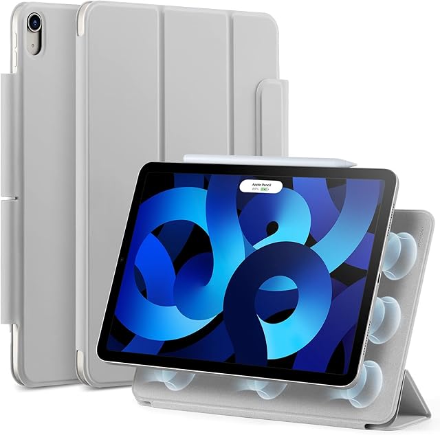 ESR Magnetyczne etui kompatybilne z iPad Air 5 generacji 2022/4 generacji 2020 10,9" i iPad Pro 11 2018, mocowanie magnetyczne, obsługuje rysik 2, szare