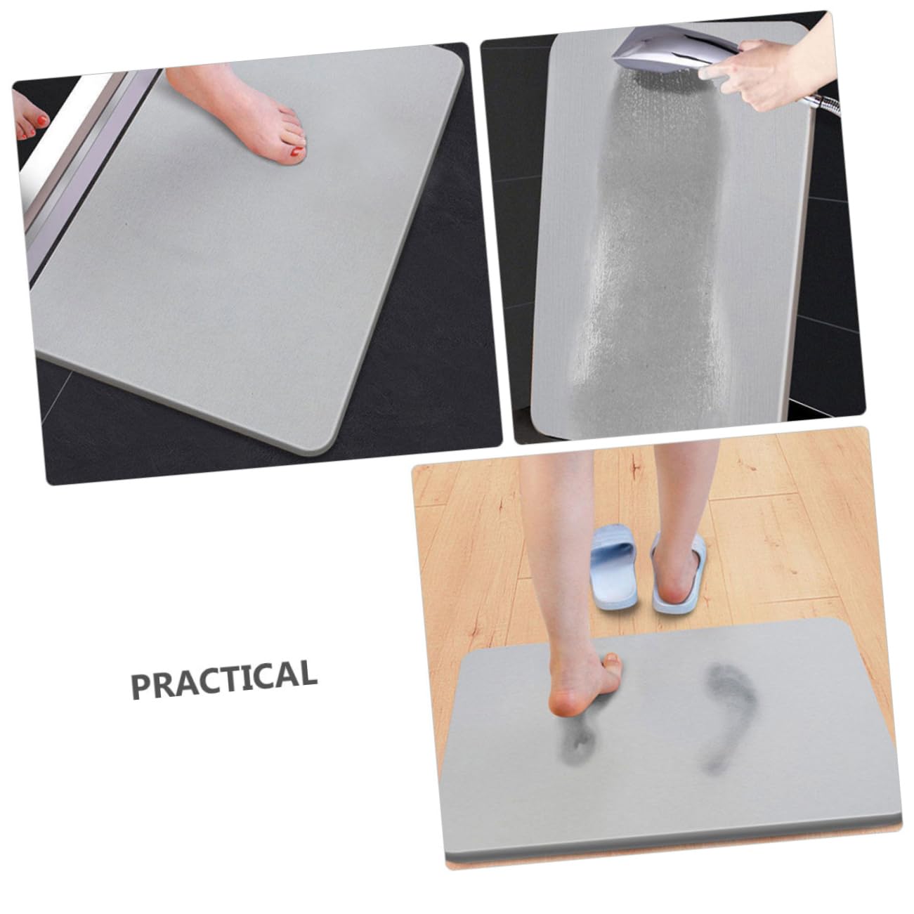Tapis de Sol Antidérapant Absorbant pour Salle de Bain en Diatomée