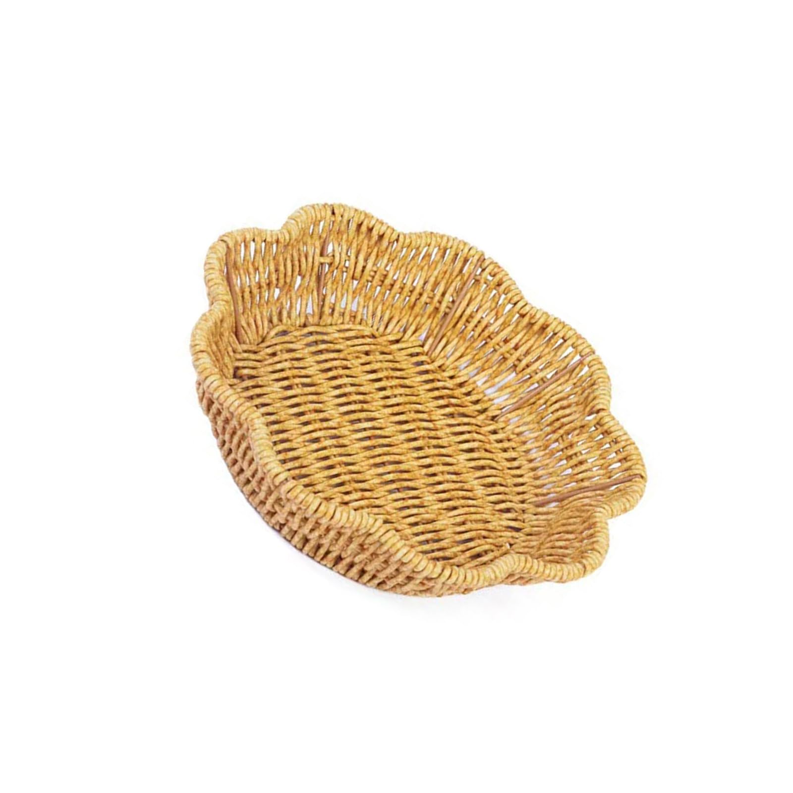 Wicker Like Bread Basket Imitation Woven Fruit Tray Handmade Flower Food Vegetable Basket For Kitchen And Restaurant