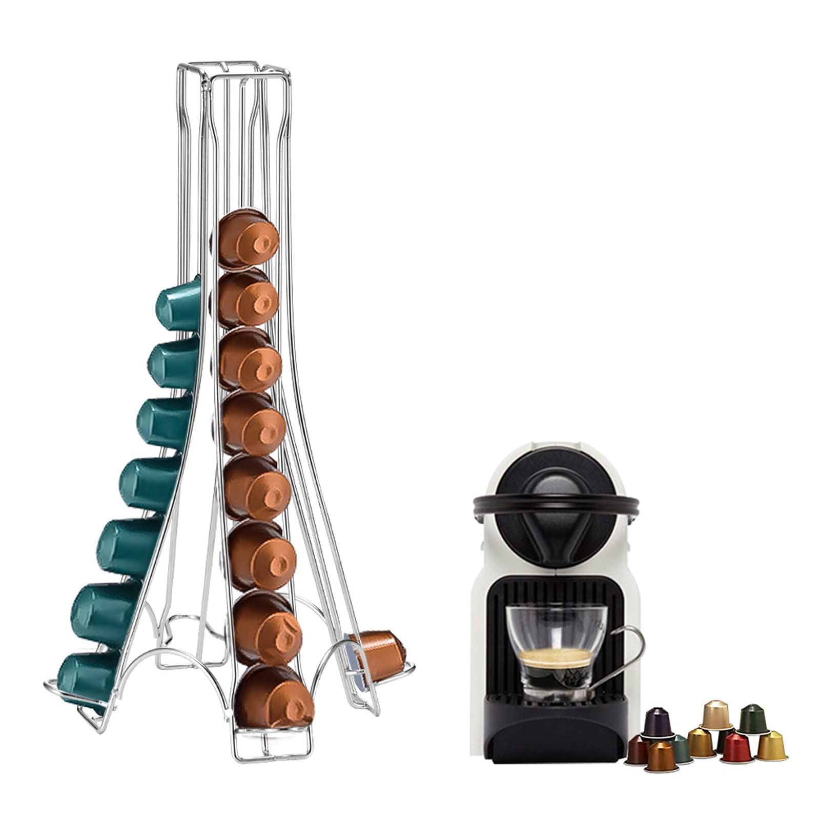 Contenitore per cialde di caffè, supporto rotante per capsule di caffè e cialde di caffè, torre di erogazione