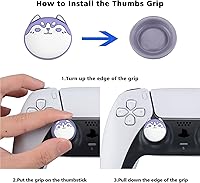 Vista 4 de PlayVital Cute Thumb Grip Caps for ps54 Controller, Silicone Analog Stick Cover for Xbox Series XS, Thumbstick Caps for Switch Pro Controller