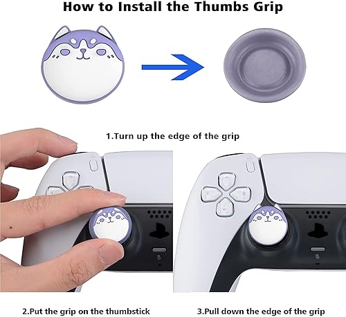 Miniatura 4 de PlayVital Cute Thumb Grip Caps for ps5ps5 Edge Controller, Joystick Caps for Switch 2 ProSwitch Pro, Thumbstick Cover for Xbox Series XS, Elite
