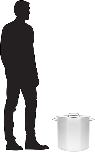 Miniatura 6 de CONCORD Olla pulida de acero inoxidable para preparar cerveza hervidor de cerveza con tapa plana (180 cuartos de galón)