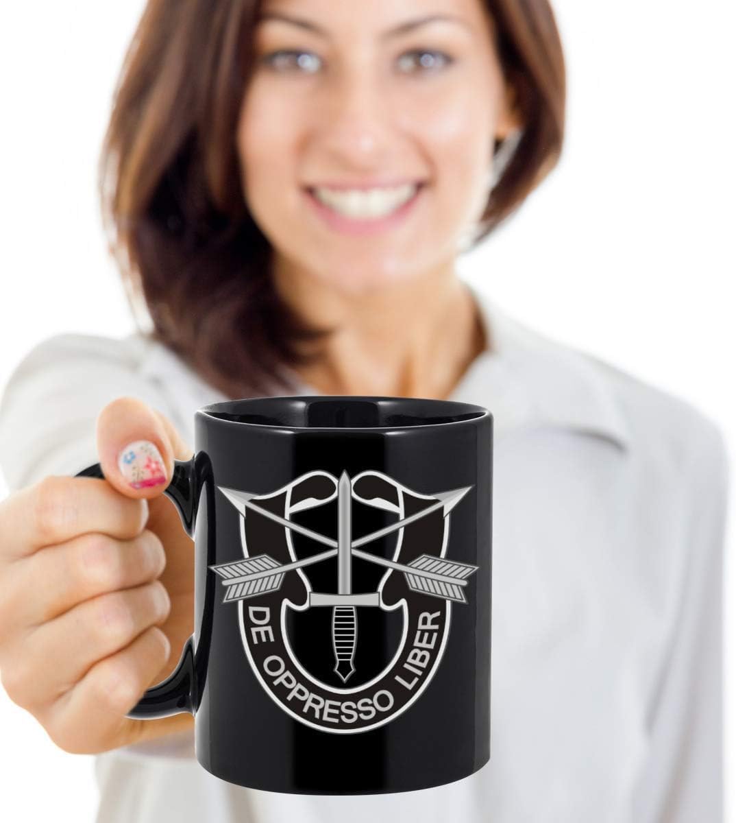 Special Forces De Oppresso Liber Army Coffee Mug (Black, 15oz) - Image 5