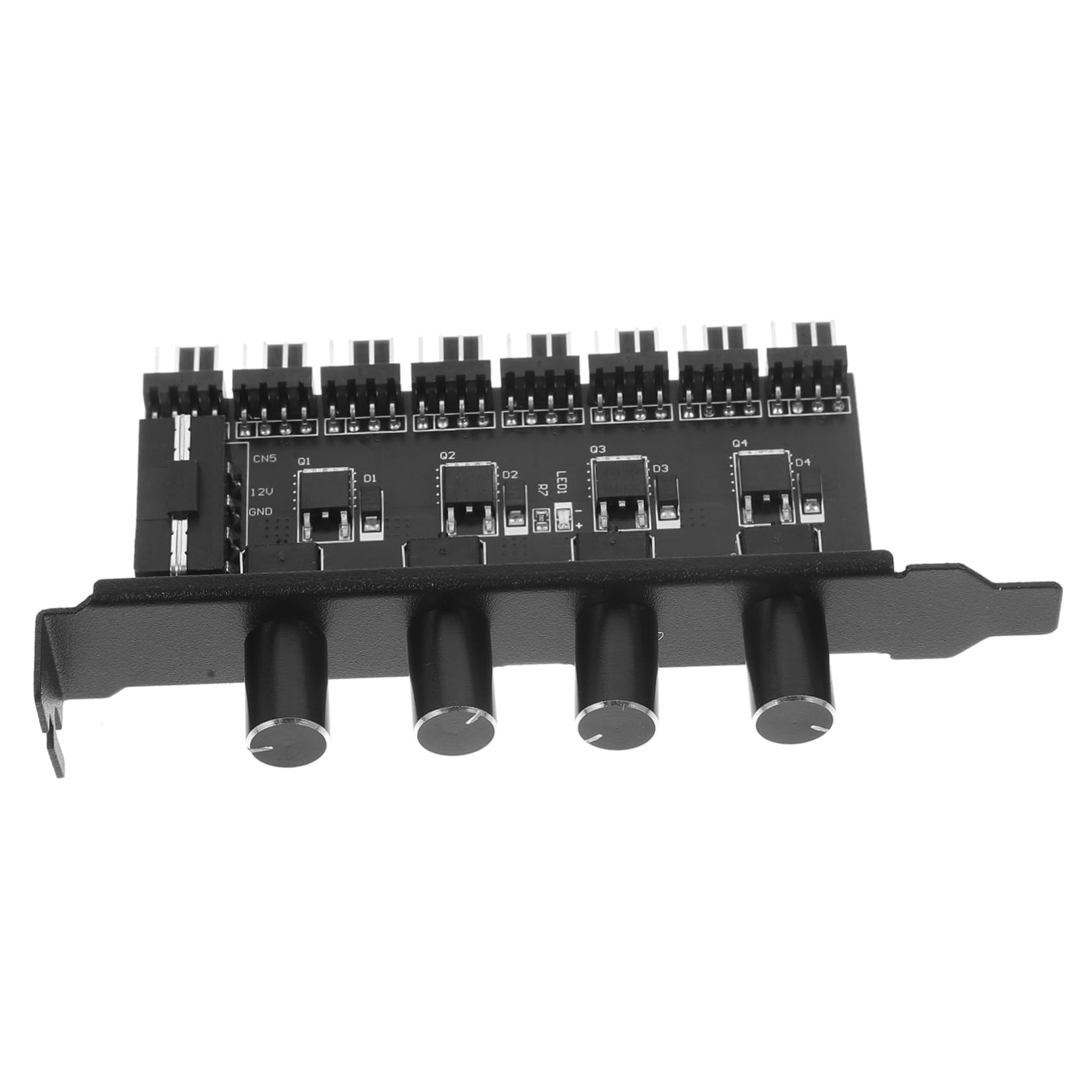 Mikikit 3stücke Fan Hub Pin Kühlventilator Adapter Einstellbarer Computer Controller Mit Kanälen Und Drehknöpfen Für Präzise Luftstromregelung Für Pc-gehäuse