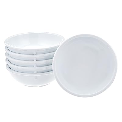 AmazonCommercial 13 oz. White Melamine Bowl - 6 Piece Set