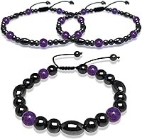 Vista 7 de Hion Paquete de 2 tobilleras de terapia de hematita para mujeres/hombres