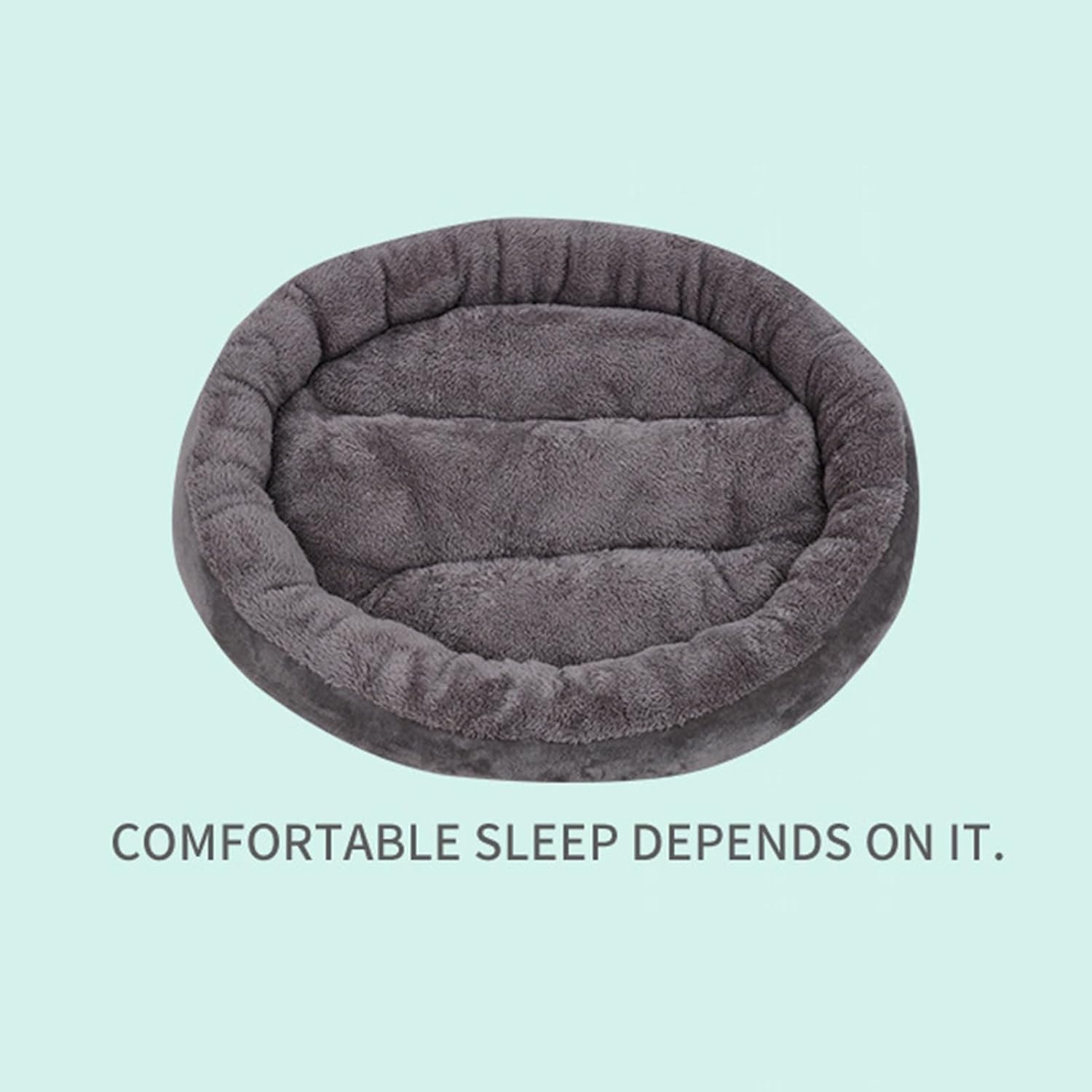 review Comfortable Pet Bed Cozy Dog Bed Cozy Pet Dog Bed Winter Warm Kennel with Pp Cotton Filling Round Shape Dog Sleeping Bed for Cats Small Large Dogs Grey S