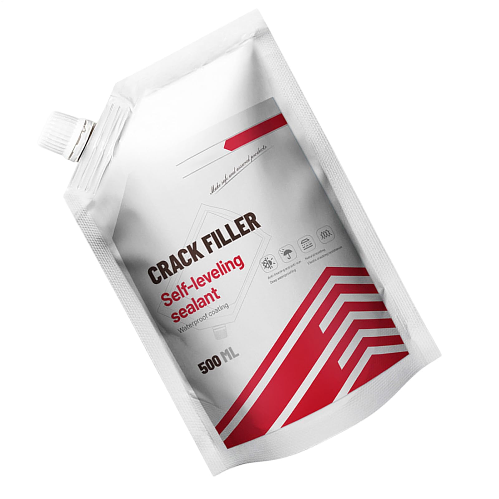 Relleno de grietas de cemento, relleno de grietas de cemento altamente elástico, sellador autonivelante y reparación de hormigón, 500 ml de pavimento de hormigón, relleno de grietas para entradas