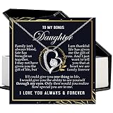 CALLA DECORGIFTS Bonus Daughter Locket Necklace - See Yourself Through My Eyes Message - A Symbol of Love and Acceptance (Standard Box).