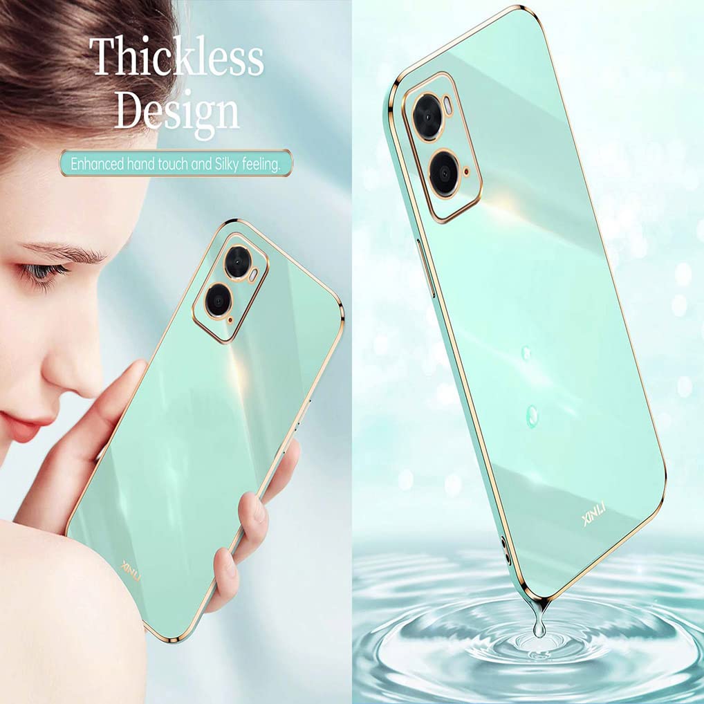 MAOGE Cover Per Oppo A96 / A76 / A36 In Vetro Marmorizzato - Custodia TPU Antiurto Con Retro Rigido Rainbow