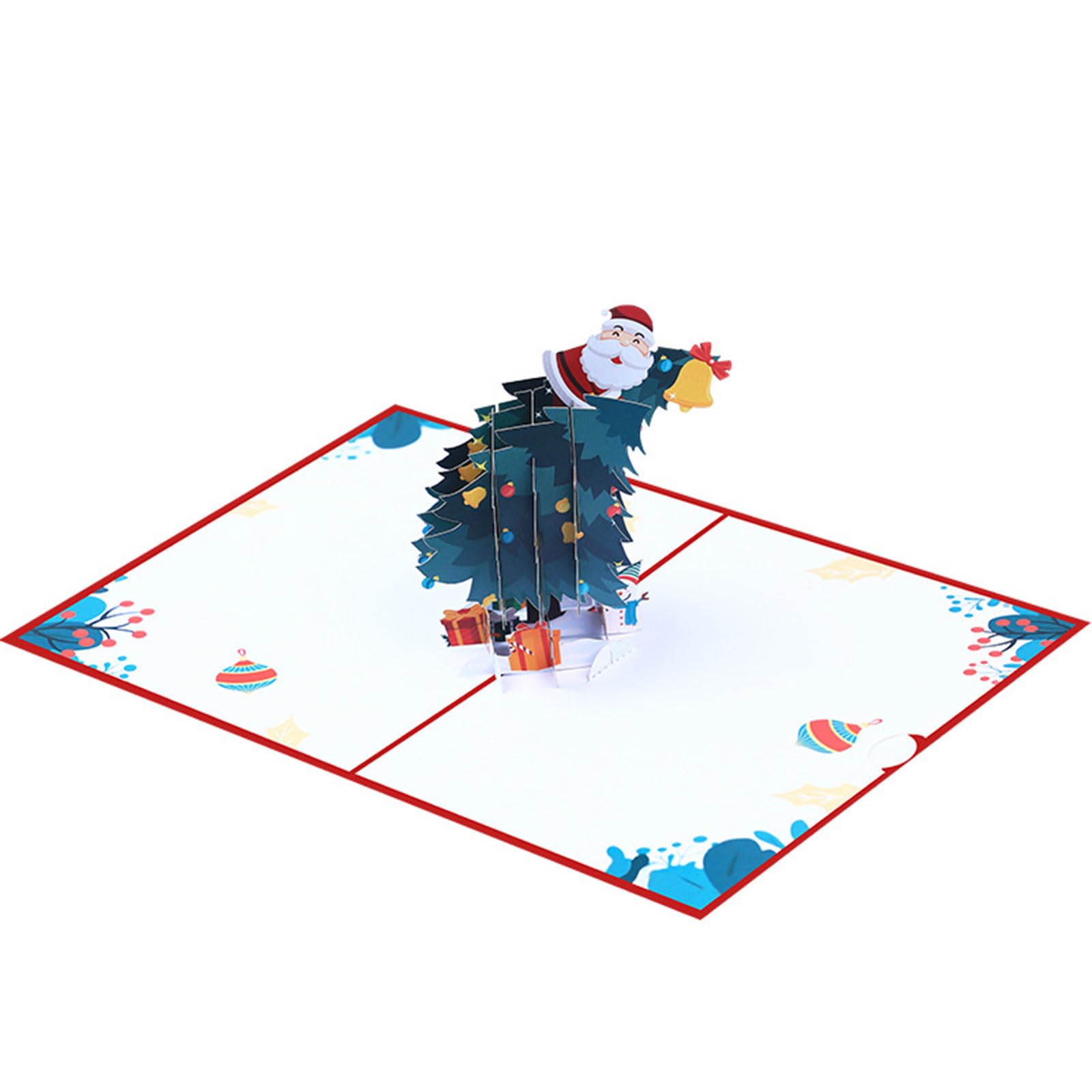 Tsophreniq Christmas Tree Card with Envelope 3D Holiday Greeting Removable Note Stocking Present for Friend and Family Card