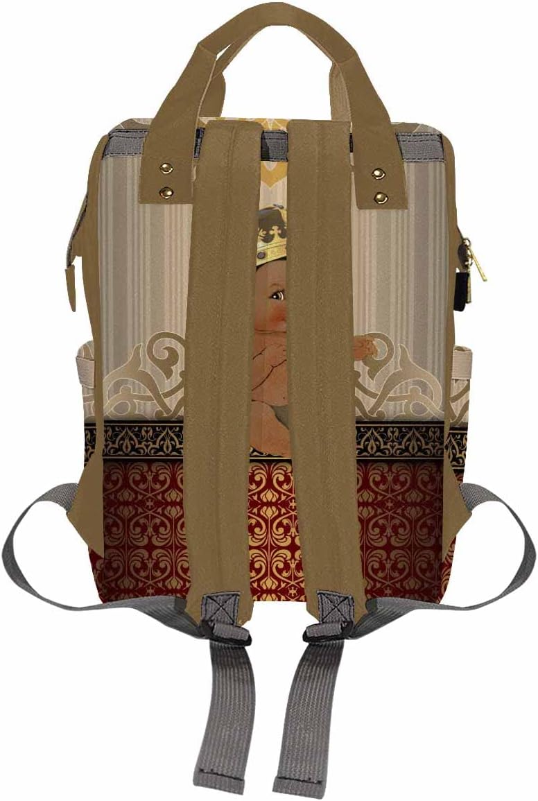 Artsadd Custom Baby Bags with Name, Personalized Golden Stripe Diaper Backpack with Stroller Straps Customized Shoulder Bag Daypack for Son Nephew Birthday