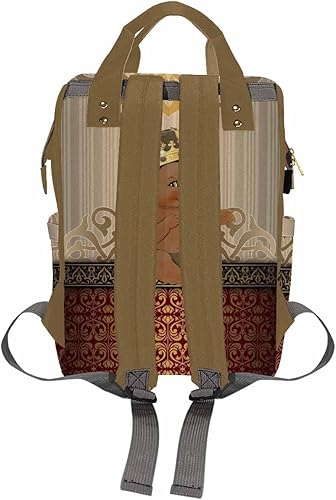 Miniatura 3 de Artsadd Bolsas de bebé personalizadas con nombre, mochila de pañales personalizada a rayas doradas con correas para cochecito, bolsa de hombro