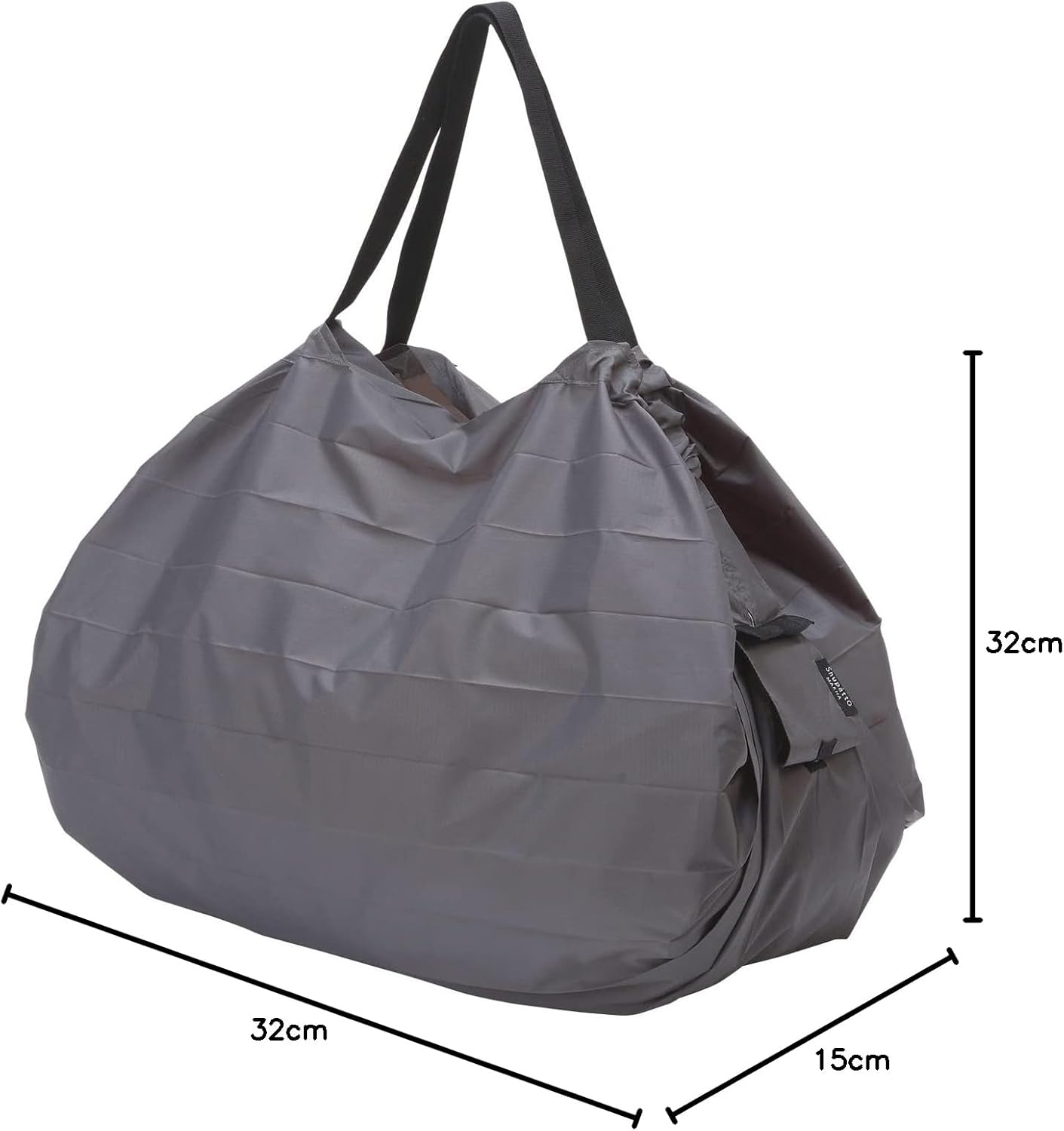 MARNA Shupatto Compact Bag Drop Black Vertical Drop Foldable Eco Bag - View #3