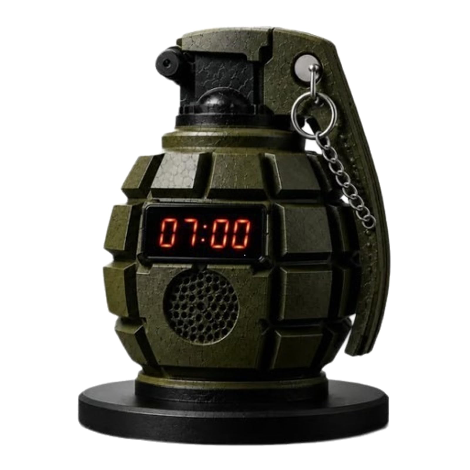 Tactical Military Grenade Alarm Clock with Interactive Safety Pin
