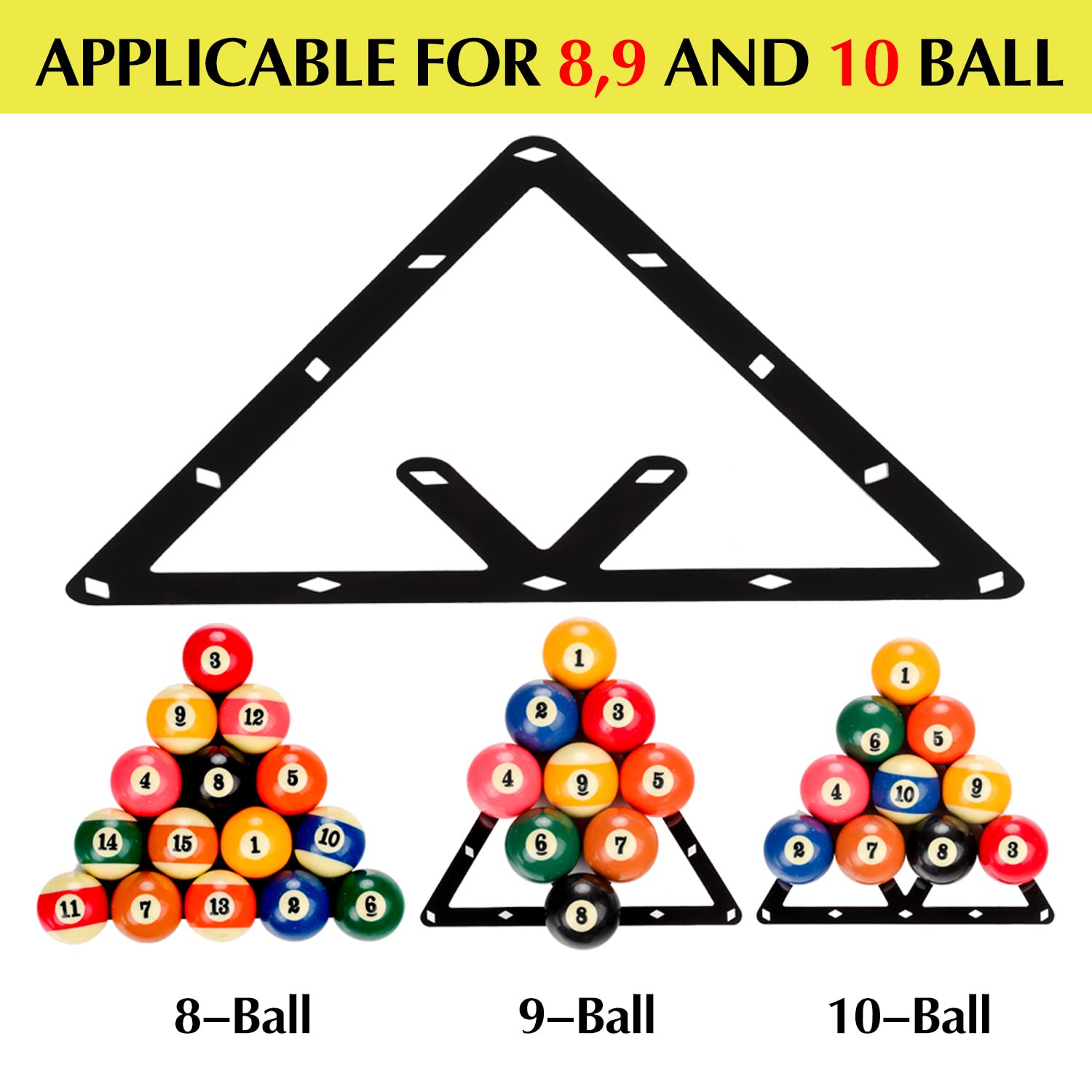 Pool Rack 6-Piece Magnetic Billiard Ball Triangle Rack - Pool Table ...