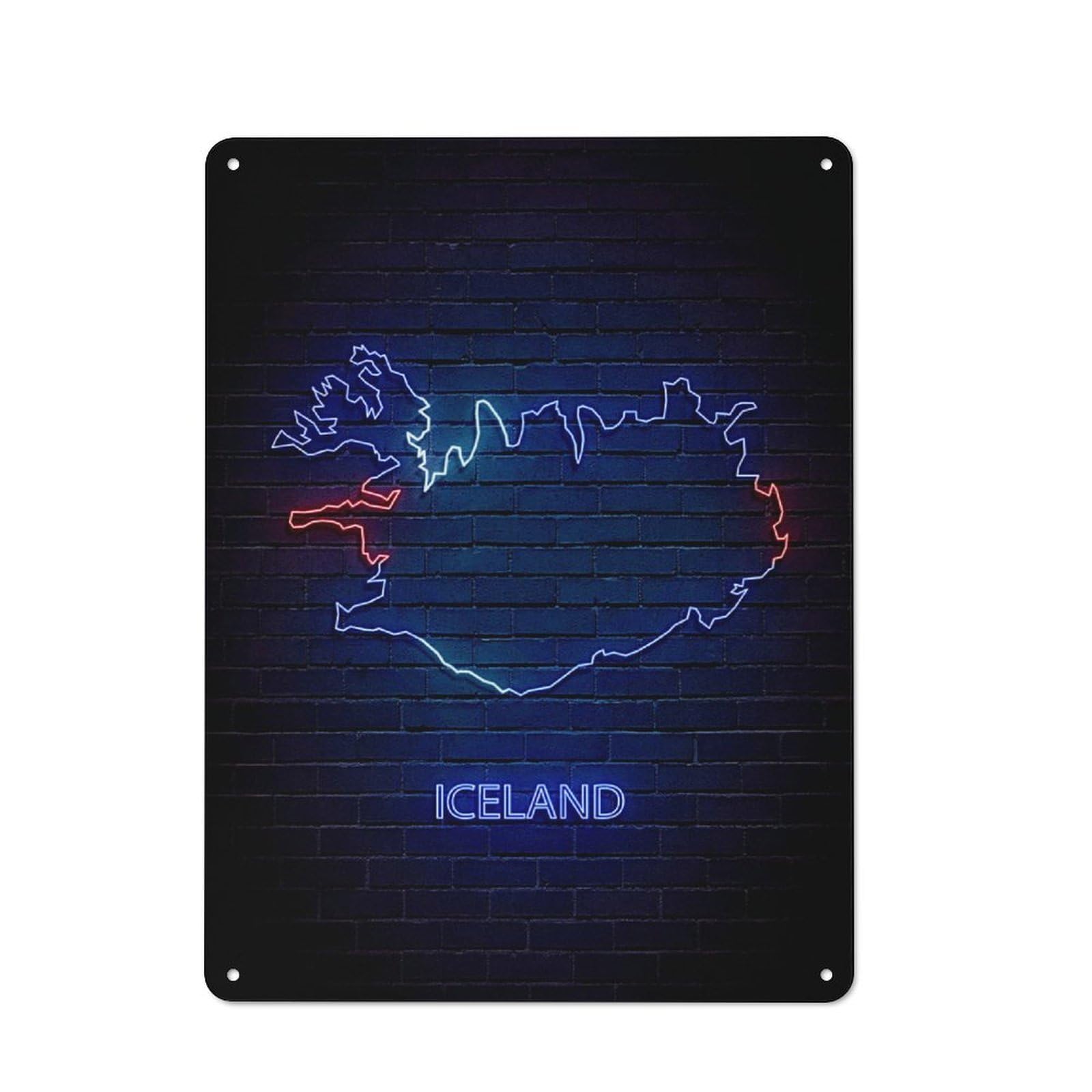 Junmoney Iceland Tin Wall Plaque 40X30cm With For Café Or Restaurant, Suited To Restaurant Decor Fans