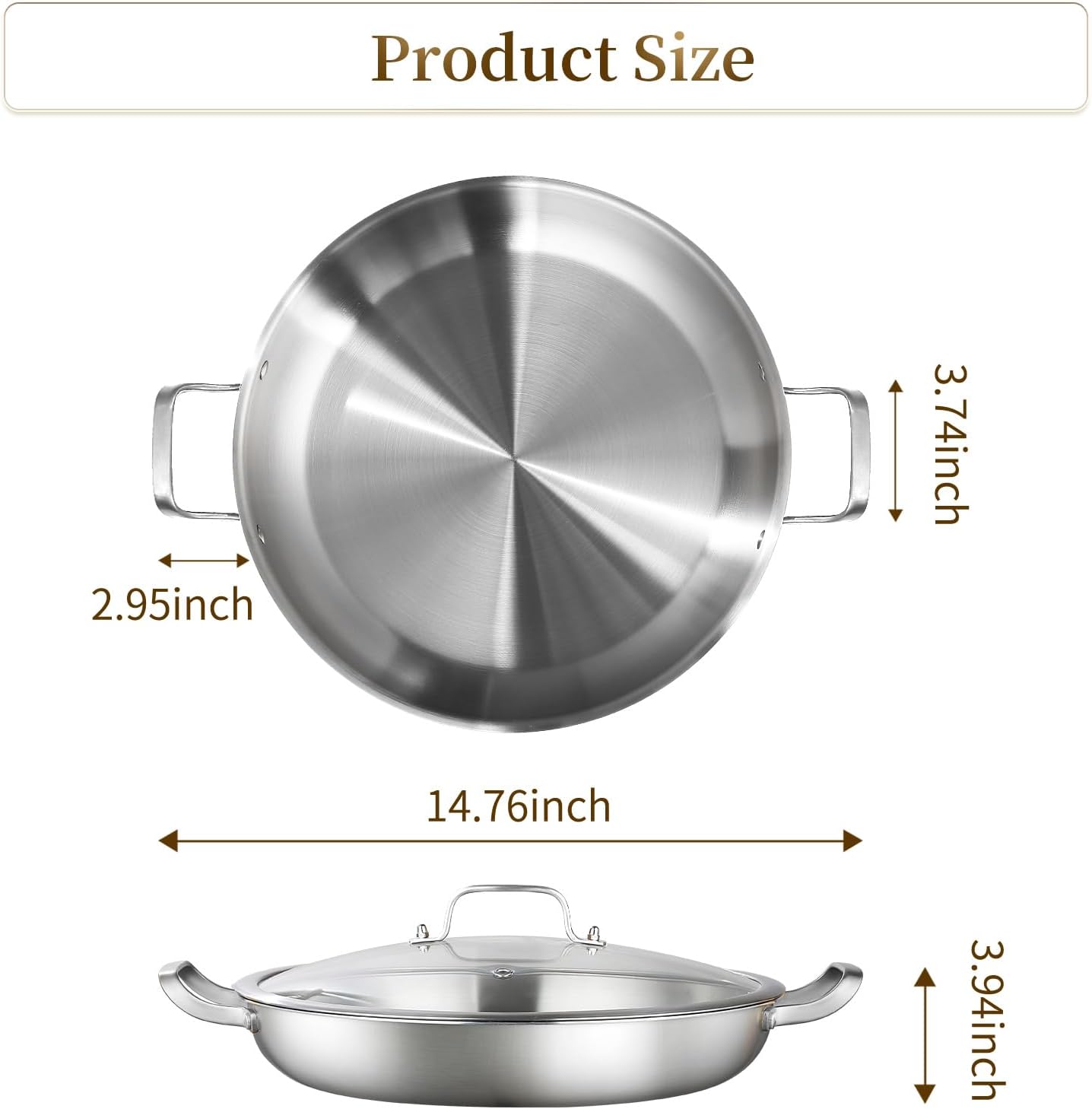 delarlo paella pan 14 inch heavy duty