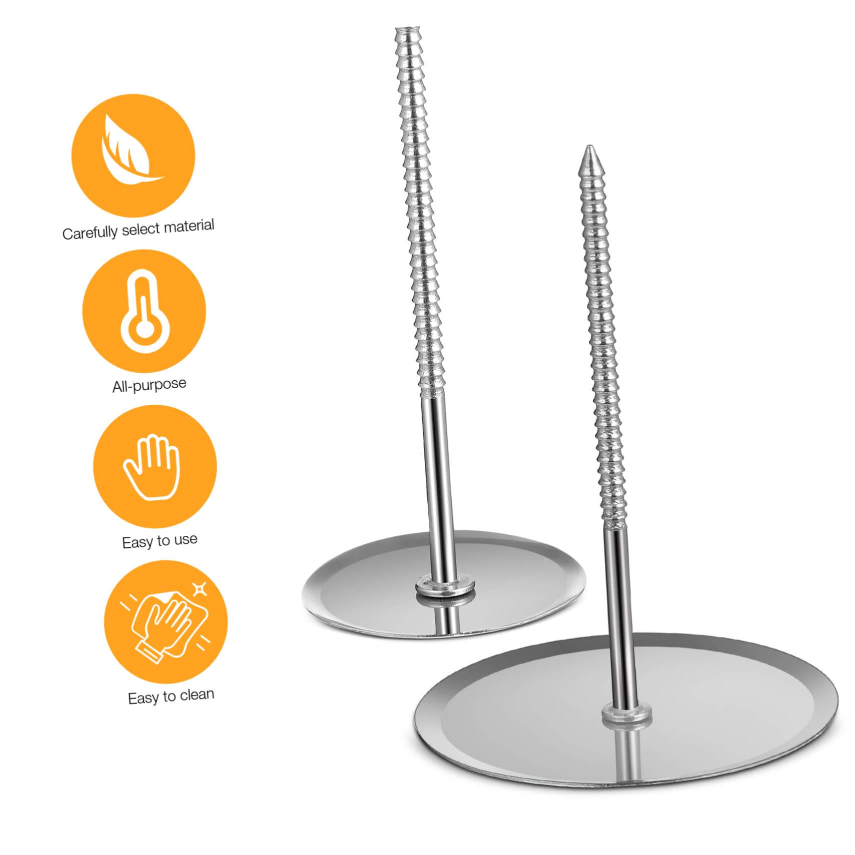 PRETYZOOM 4sets Attrezzi per Decorare Torte con Chiodi per Fiori Inossidabile e Base Legno Kit Completo per Creare Fiori Pasta di Zucchero e Decorazioni per Torte per Feste e Occasioni