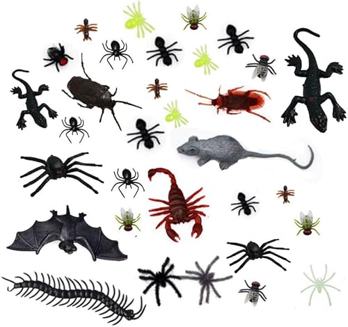Insectos realistas de plástico, cucarachas artificiales falsas, arañas, ciempiés, escorpiones para decoración de Halloween, recuerdos de fiesta